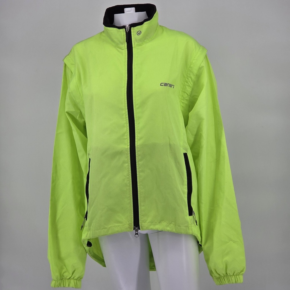 Canari Men's Eclipse Convertible Jacket in neon yellow, size M